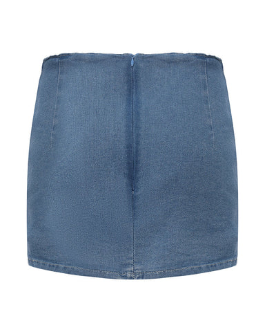 Vibecurve® Buckle Down High-Rise Denim Skort	