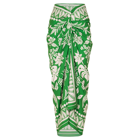 Ruffle Green Bikini Swimsuit and Sarong