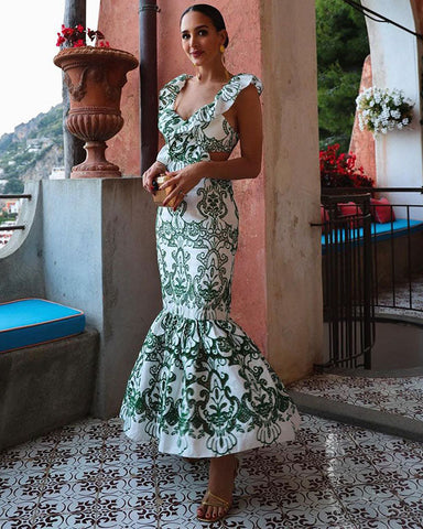 Ruffle Printed Dress
