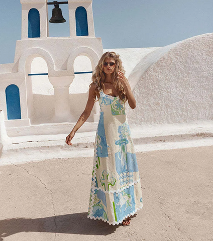 Bowknot Printed Dress