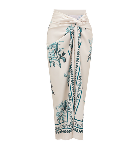Dark Cyan Long Sleeved Floral SwimsuitL Set(s)