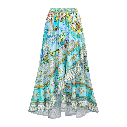 Laser Cutout Lemon & Rococo Print Swimsuit Set(s)