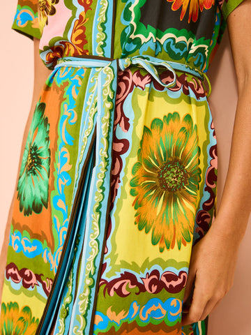 Short Slevees Graffiti Printed Dress