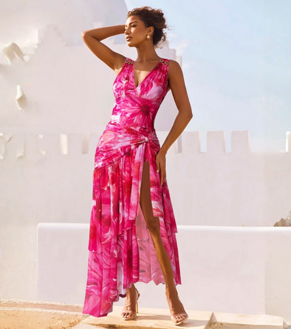Floral Printed One Piece Swimsuit and Skirt