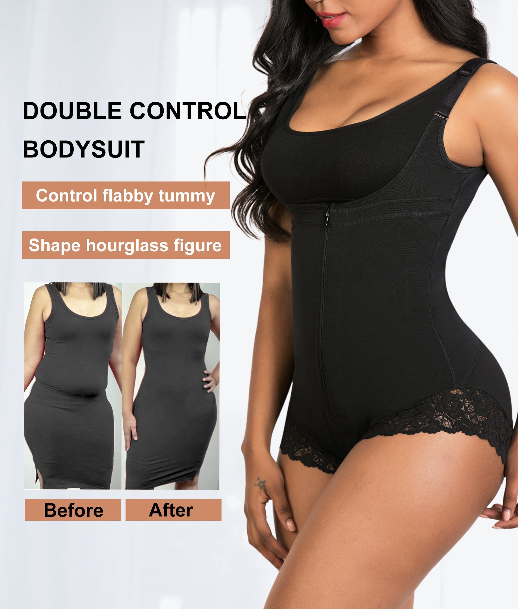 Vibecurve® Shapewear for Women Tummy Control Fajas Colombianas Open Bust Body Shaper Slimmer Bodysuit	