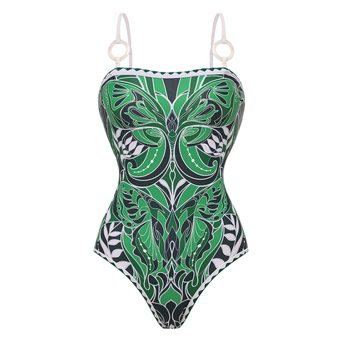 Butterfly Printed One Piece Swimsuit and Skirt or Pants