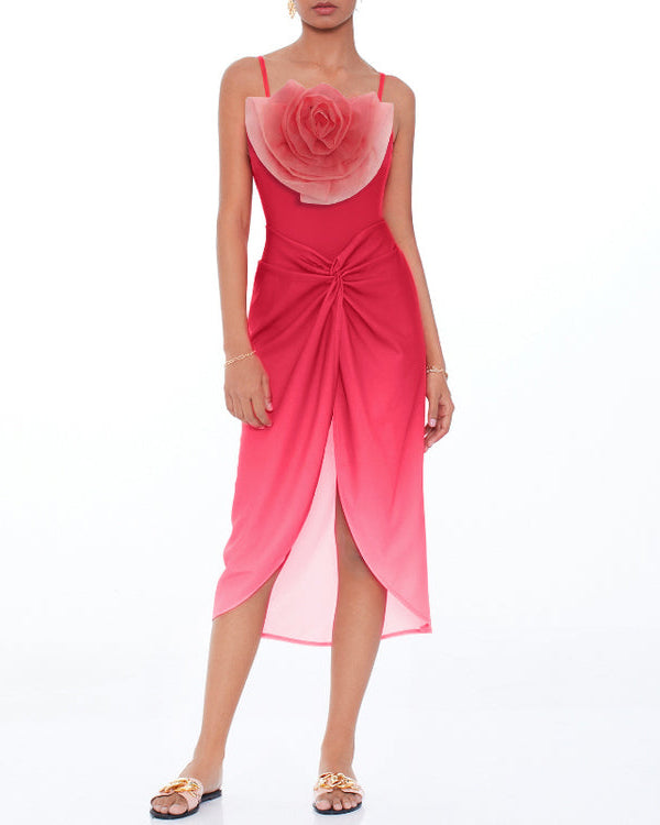 Rosa Muscosa Gradient One Piece Swimsuit and Skirt