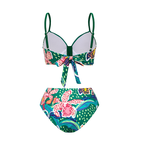 Tropic Printed Bikini Swimsuit and Sarong Flaxmaker	
