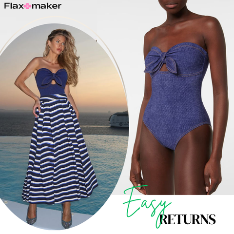 Bowknot Bandeau One Piece Swimsuit and Skirt