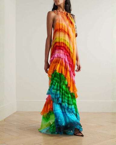 Ombre Print Halter Dress