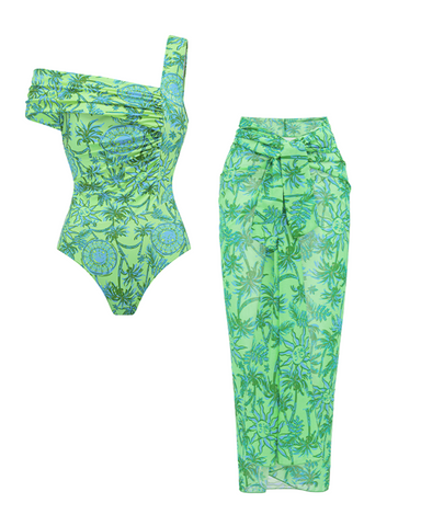Off Shoulder Printed Swimsuit Set(s)	