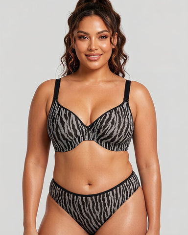 Zebra Wild Unlined Underwire Mesh Bra
