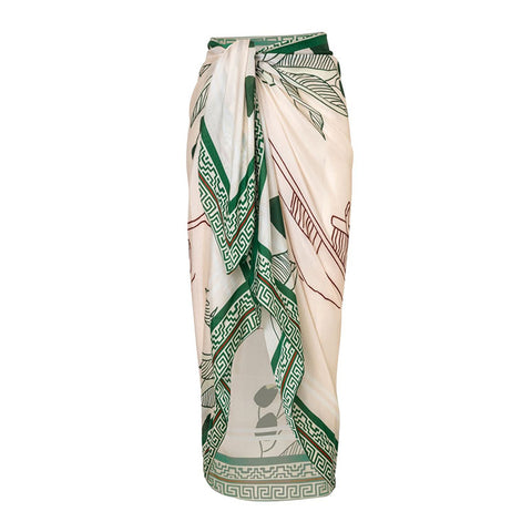 Bow Front One Piece Swimsuit and sarong