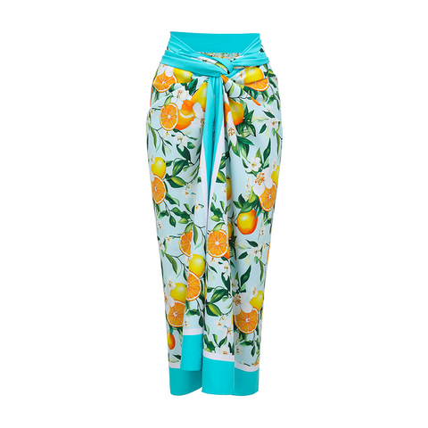 Laser Cutout Lemon & Rococo Print Swimsuit Set(s)