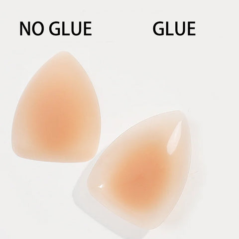 Triangular glue-free self-adhesive swimsuit invisible anti-bump silicone breast patch