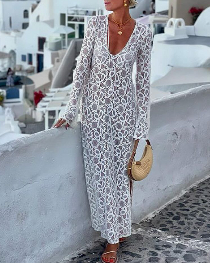 Vacation See Through Slit Dress