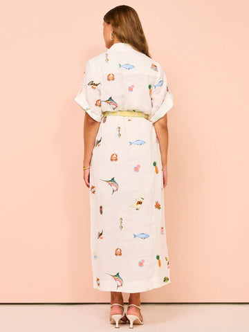 Short Slevees Lace up Graffiti Printed Dress