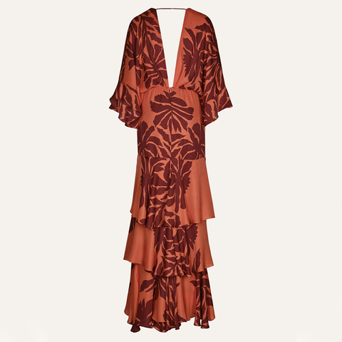 Ruffle Dolman Sleeve Printed Dress