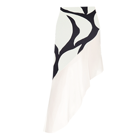 Ruffle One Shoulder One Piece Swimsuit and Skirt
