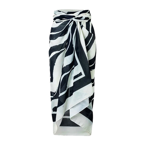 Elena Asymmetric One Piece Swimsuit and sarong