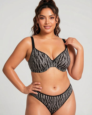 Zebra Wild Unlined Underwire Mesh Bra