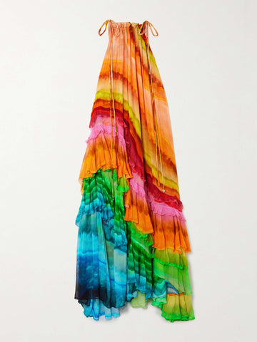 Ombre Print Halter Dress