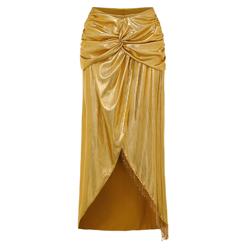 3D Flower Golden Fabric One Piece Swimsuit and Skirt