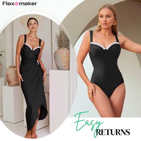 Artificial Pearl One Piece Swimsuit and Skirt