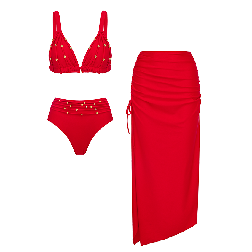 Red Rope Decoration Swimsuit Set(s)	