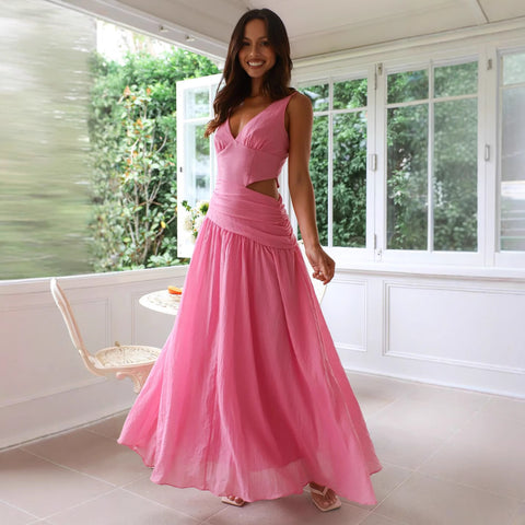 V Neck Cutouti Dress