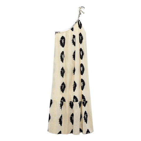Ethnic One Shoulder Printed Dress