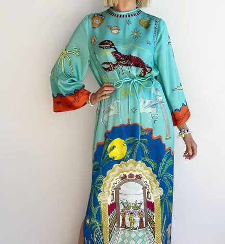 Printed Slit Dress