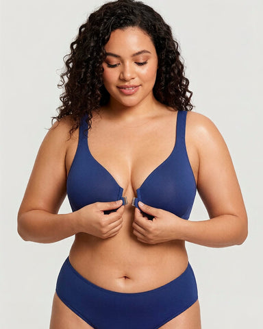 Women’s Front Closure Bra Full Coverage Posture Support Underwire Bra