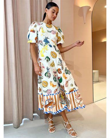 Fruits Printed Dress