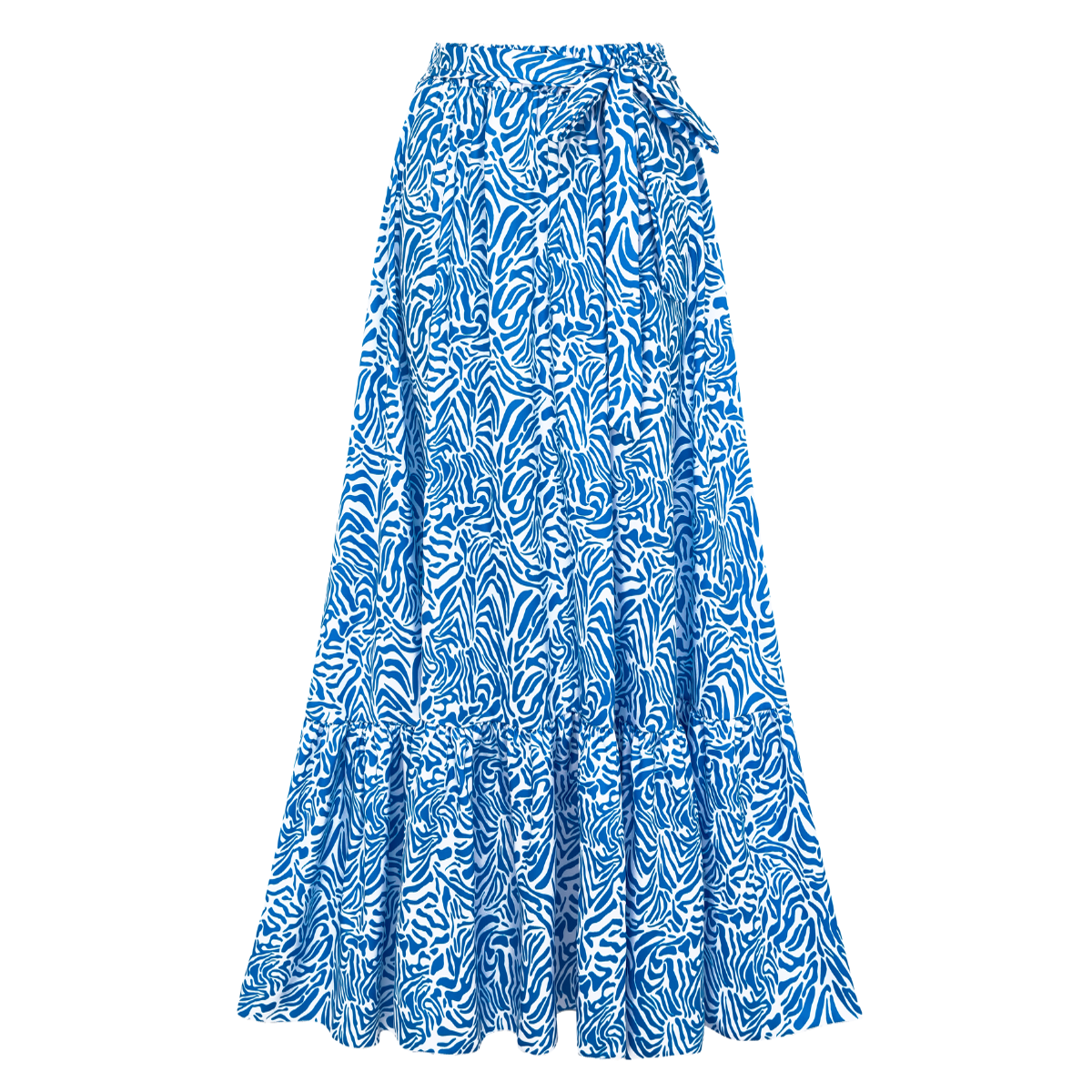 Ruffle Printed One Piece Swimsuit and Skirt	