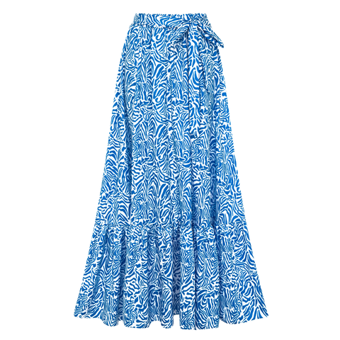 Ruffle Printed One Piece Swimsuit and Skirt	