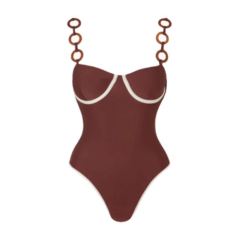 Ring Decoration Brown One Piece purple	