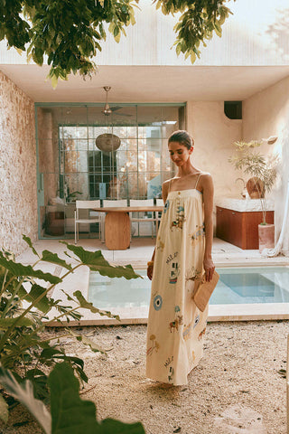 Sling Shoulder  Printed Dress
