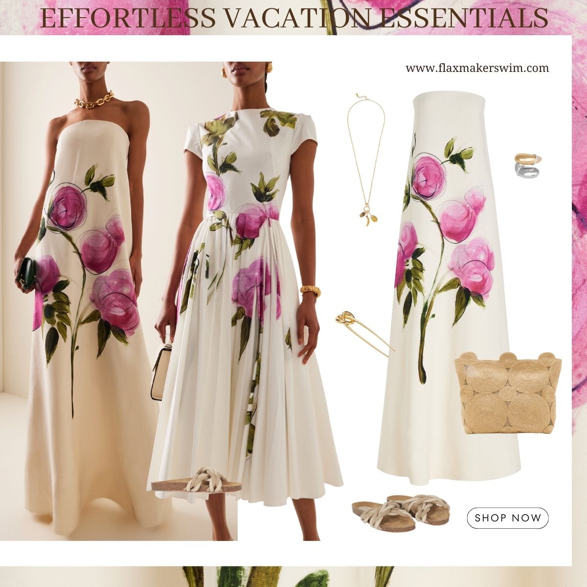 Bandeau Blossom Print Dress	
