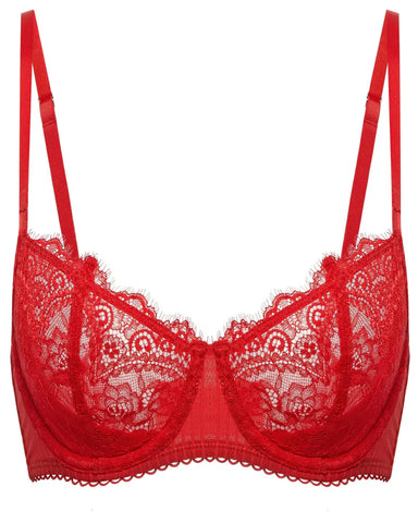 Women's Sexy Lace Push Up Plus Size Bra Sheer Balconette Underwire Unlined