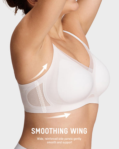 Ultra-Comfort Mesh Wireless Lift Bra with Crossover Design