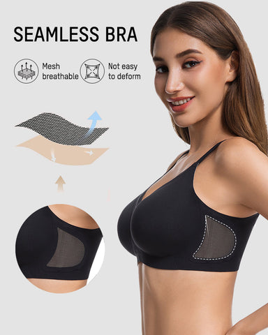 Ultra-Comfort Mesh Wireless Lift Bra with Crossover Design