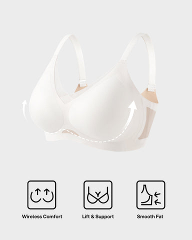 Ultra-Comfort Mesh Wireless Lift Bra with Crossover Design
