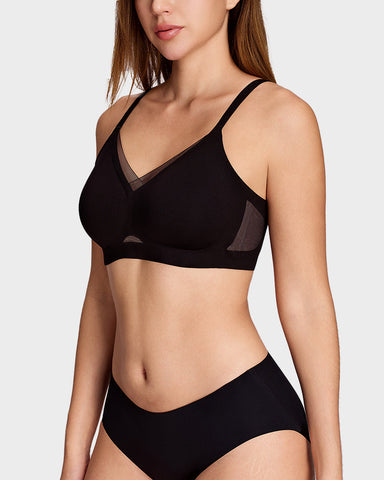 Ultra-Comfort Mesh Wireless Lift Bra with Crossover Design
