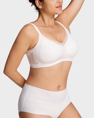 Ultra-Comfort Mesh Wireless Lift Bra with Crossover Design