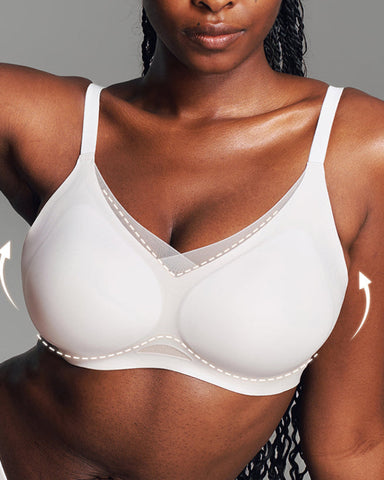 Ultra-Comfort Mesh Wireless Lift Bra with Crossover Design