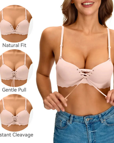 Drawstring Push Up Bra| Add 2 Cups Padded Wireless Strapless Bras Comfort Bra