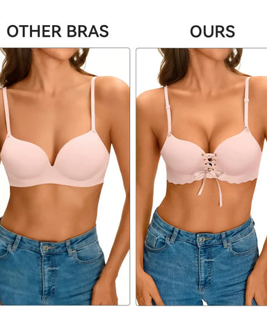 Drawstring Push Up Bra| Add 2 Cups Padded Wireless Strapless Bras Comfort Bra