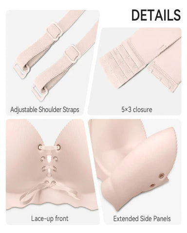 Drawstring Push Up Bra| Add 2 Cups Padded Wireless Strapless Bras Comfort Bra