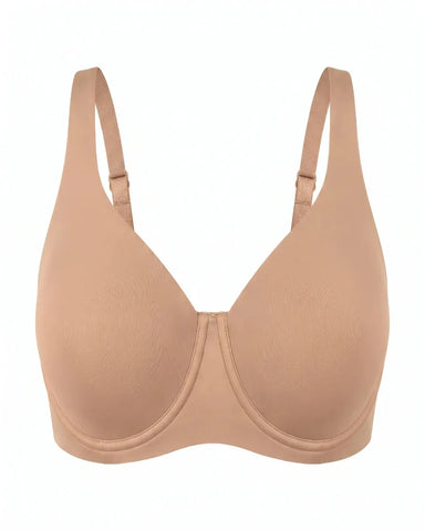Plus Size Unlined Bra Silky Satin Minimizer Seamless U-Back Supportive Fit